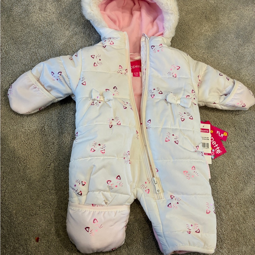 Baby Faux Fur Down Quilted Fleece Snowsuit Snow Bib Winter Parka Jumpsuit  0-9